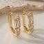 Gold Silver Luxury Geometric Cubic Zirconia Copper Hoop Earrings Women Bulk