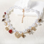 Heart Pearl White 18K Gold Plated Anti Tarnish Charm Necklace Bulk