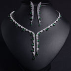 Wholesale Eternity CZ Silver Anti Tarnish Copper Necklace Set
