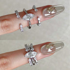 Oval Solitaire Silver CZ Anti Tarnish Ring Pack Of 3 Bulk