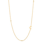 Initial Alphabets Letters 18K Gold Cubic Zirconia Stainless Steel Anti Tarnish Necklace For Women