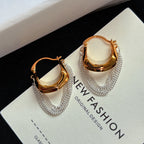 Gold Chunky Multi-Layer Plain Copper Hoop Earrings For Women Bulk