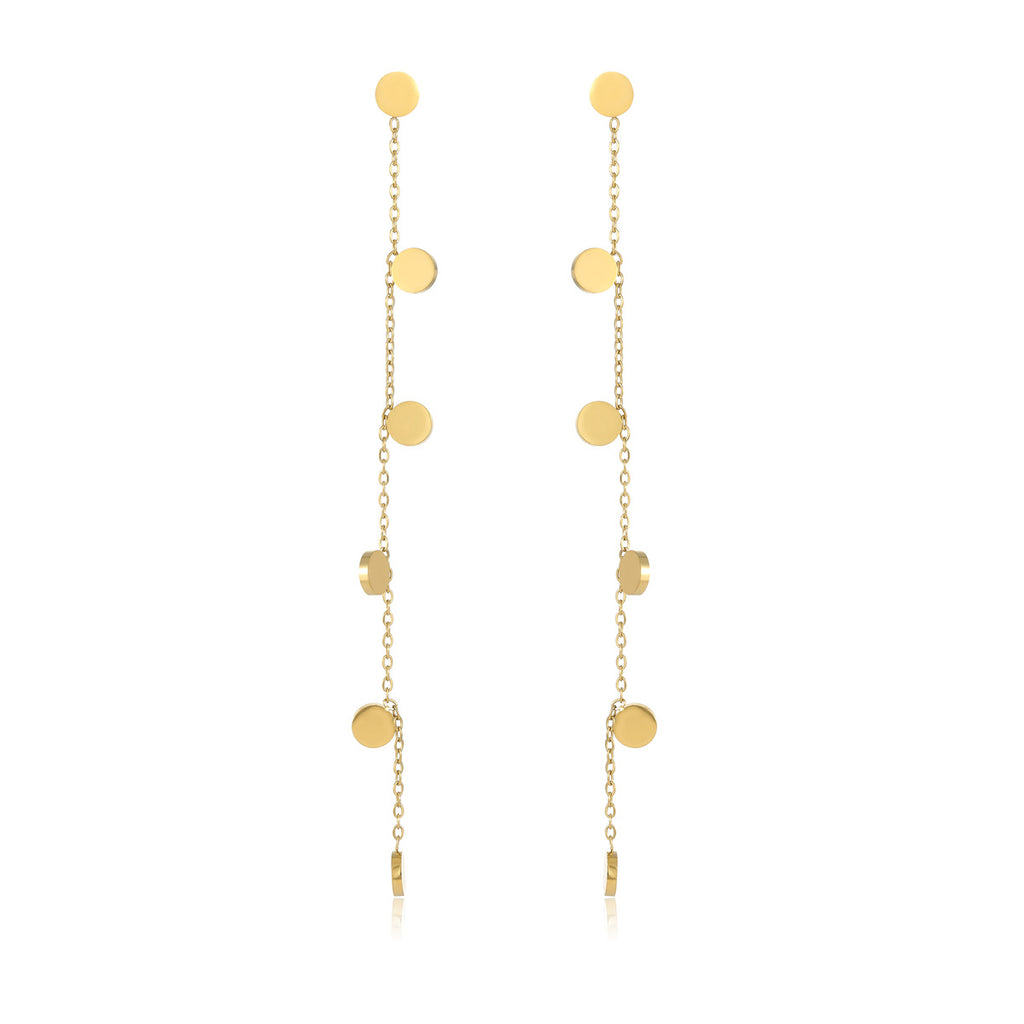 18K Gold Silver Stainless Steel Anti Tarnish Dangle Long Tassel Chain Earrings For Women