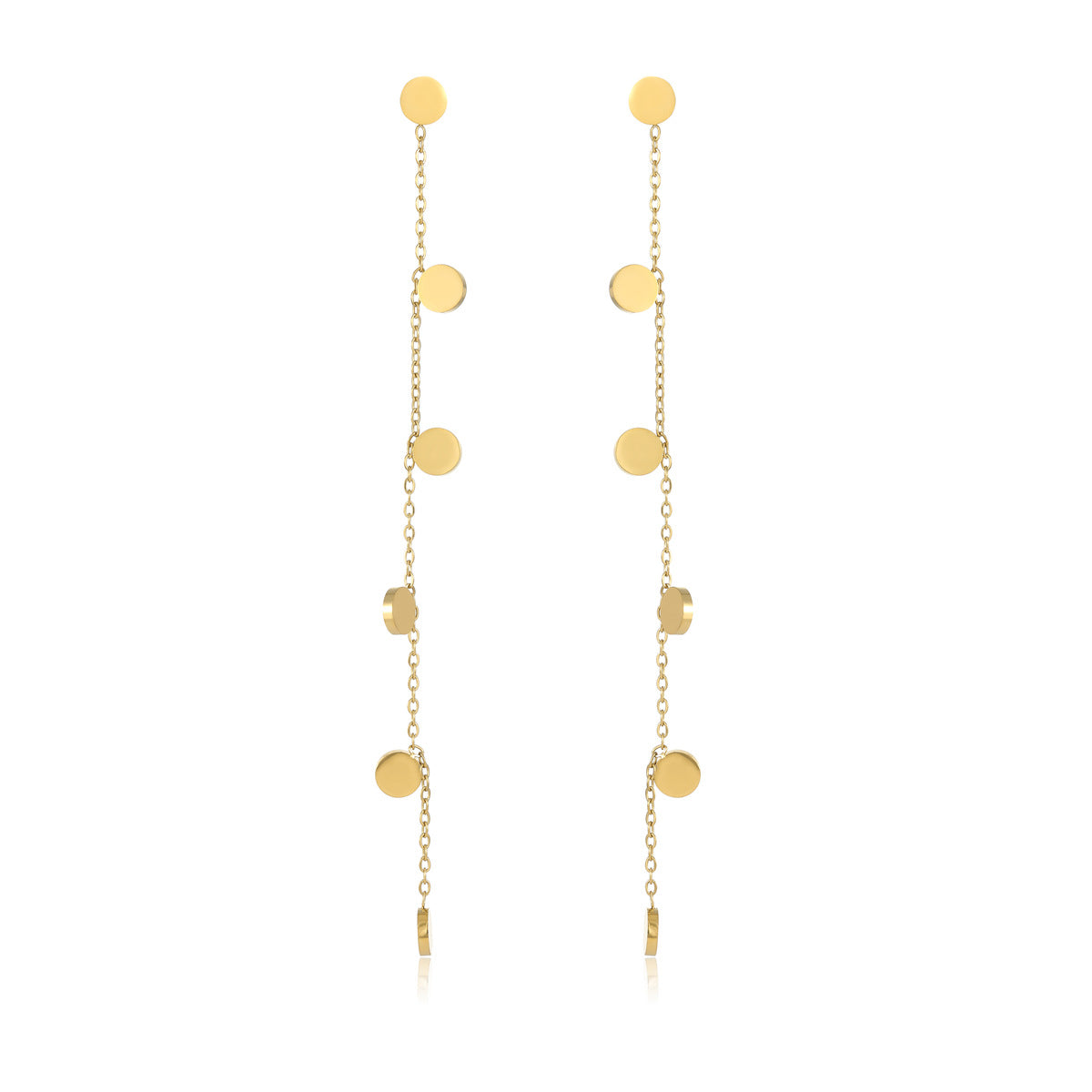 18K Gold Silver Stainless Steel Anti Tarnish Dangle Long Tassel Chain Earrings For Women