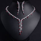 Wholesale Eternity CZ Silver Anti Tarnish Copper Necklace Set