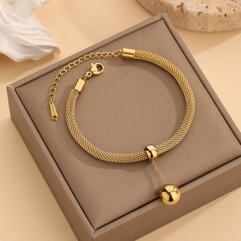 18K Gold Stainless Steel Anti Tarnish Snake Chain Necklace Bracelet Earring Set For Women