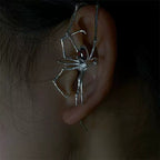Gothic Spider Design Gold Silver Plated CZ Single Ear Cuff Earrings Bulk