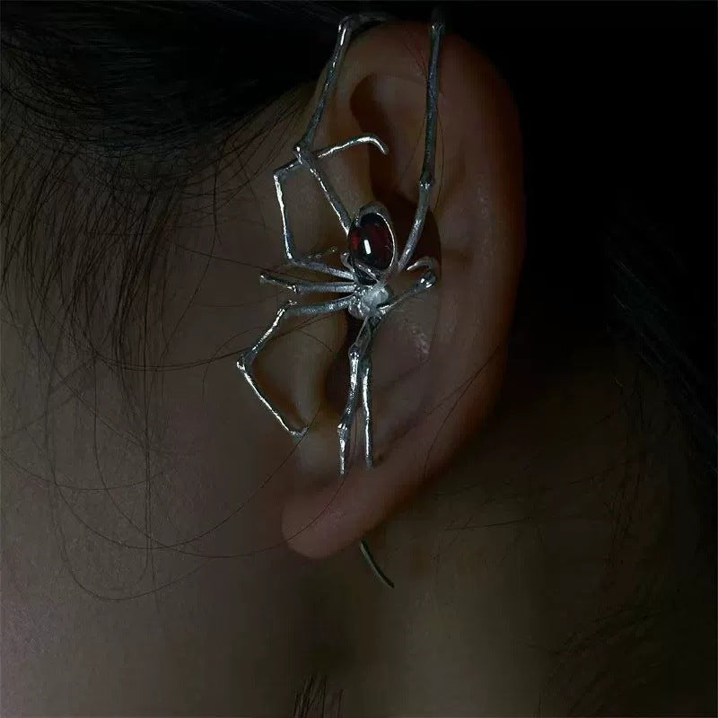 Gothic Spider Design Gold Silver Plated CZ Single Ear Cuff Earrings Bulk