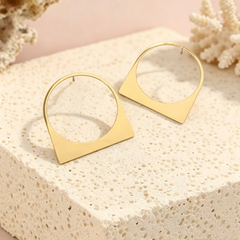 Multi Color Geometric Circle Square Gold Hoop Earrings For Women Bulk