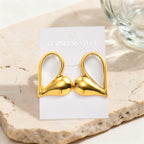 Luxury Heart Rose Quartz Gold Anti Tarnish Copper Stud Earrings Bulk