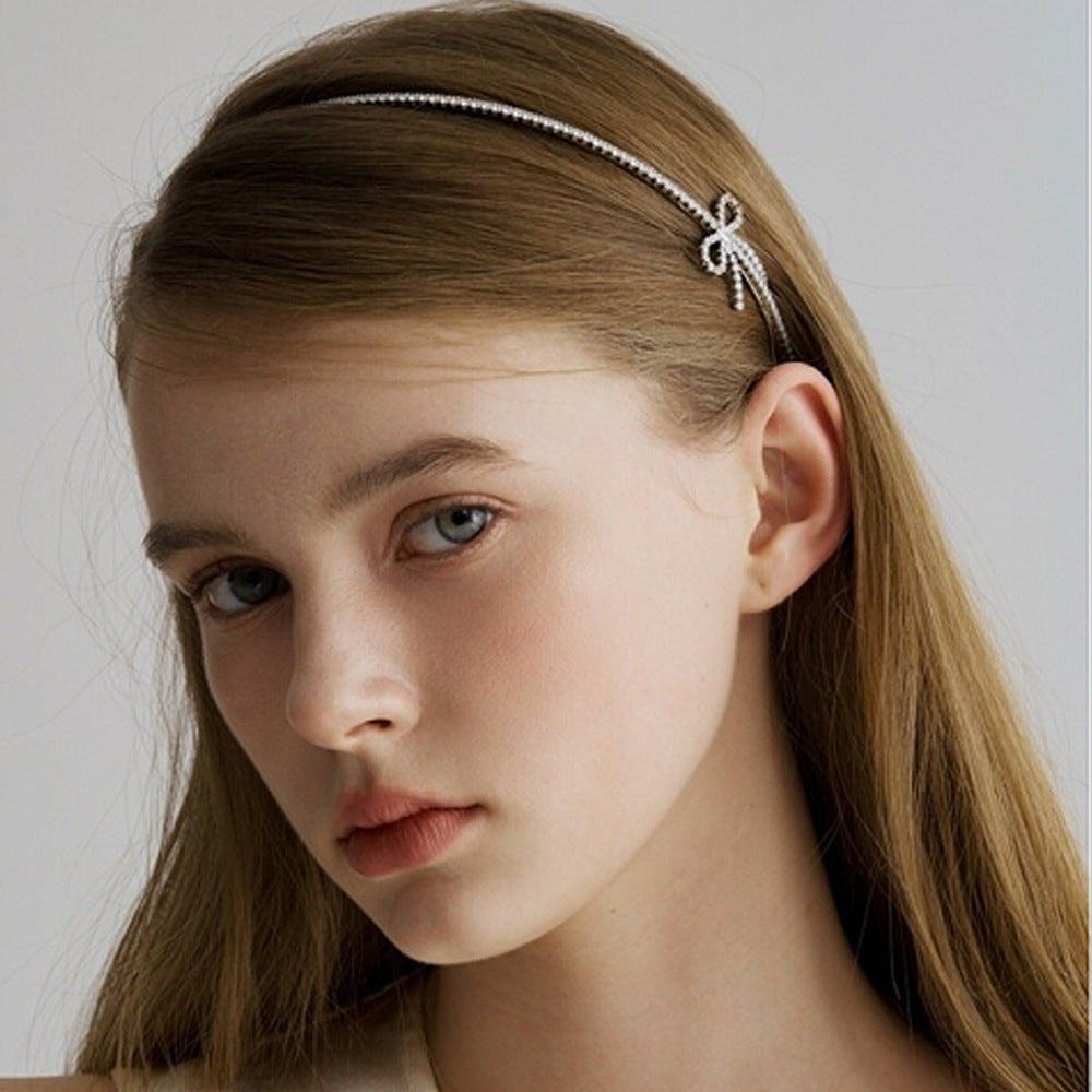 Bow 18K Gold Silver Rhinestone CZ Headband Hair Band Accessories Bulk Secondary image