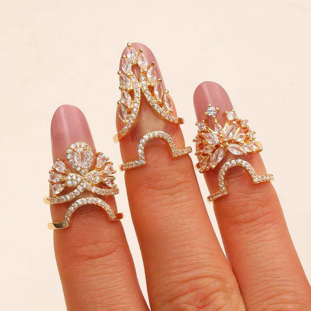 Luxury Multi-Style Marquise Stone Gold Silver CZ Copper Ring Wholesale