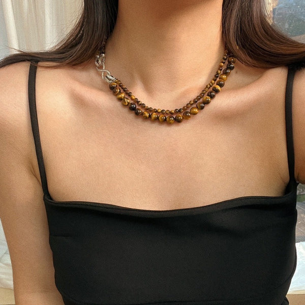 Dual Layer Pearl Infinity 18K Gold Anti Tarnish Necklace Women Bulk Secondary image