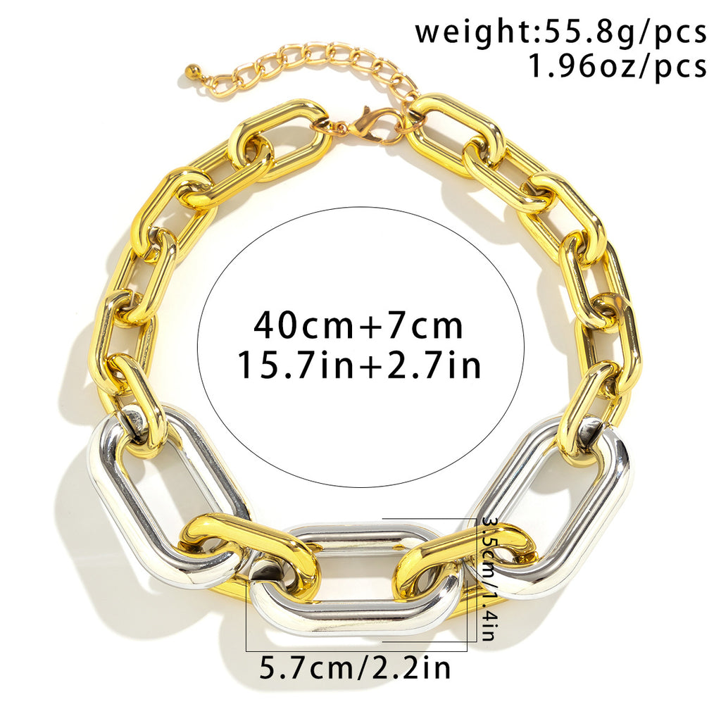 Two Tone Link Silver Gold Anti Tannish Necklace For Women Bulk