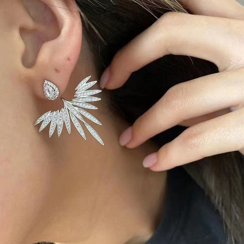 Angel Wings Cubic Zirconia Silver Anti Tarnish Dangler Earring Bulk