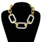 Two Tone Link Silver Gold Anti Tannish Necklace For Women Bulk