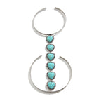 Heat Turquoise Green Beards Green Silver Open Arm Bracelet Women Bulk