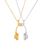 Elegant Headphone Gold Silver Plated Plain Alloy Pendant Chain Bulk