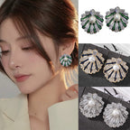 Shell Gold Silver CZ Pearl Anti Tarnish Copper Stud Earrings Bulk