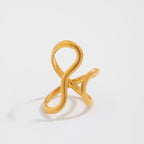 Wave Glossy 18K Gold Plated Silver Anti Tarnish Adjustable Ring Bulk