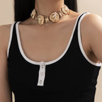 Lion Head Face 18K Gold Choker Necklace For Women Bulk