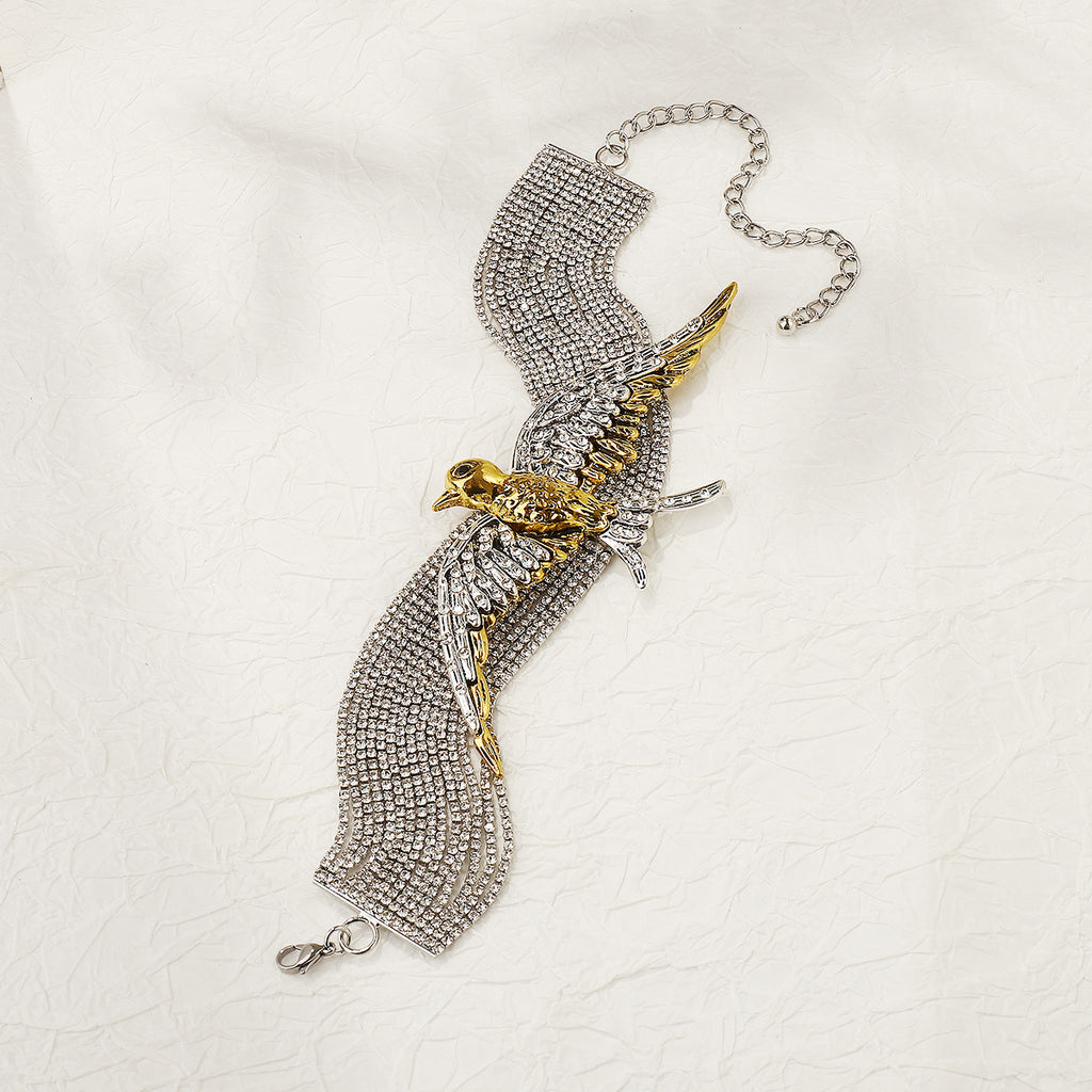 Bird Rhinestone 18K Gold Silver Anti Tarnish Choker Necklace Bulk