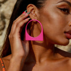 Multi Color Geometric Circle Square Gold Hoop Earrings For Women Bulk