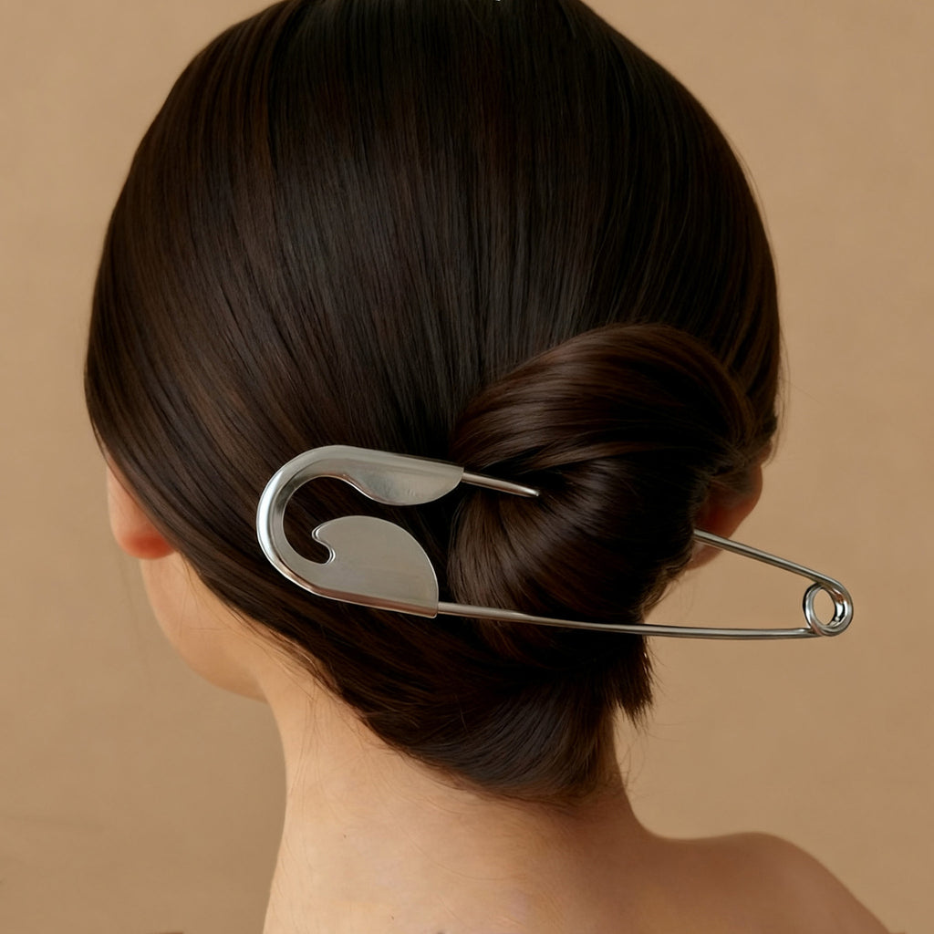 Designer Minimal Bun Safety Pin Gold Silver Plated Hair Accessories Bulk