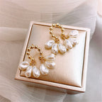 White Pearl 18K Gold Plated Dangler Drop Earring For Women Bulk