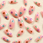 Heart Multi Finger Nail Pack Of 10 + Extra 14 For Women Bulk