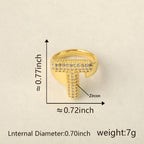 All Initial Letter Alphabets CZ Gold Anti Tarnish Adjustable Ring Bulk