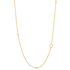 Initial Alphabets Letters 18K Gold Cubic Zirconia Stainless Steel Anti Tarnish Necklace For Women