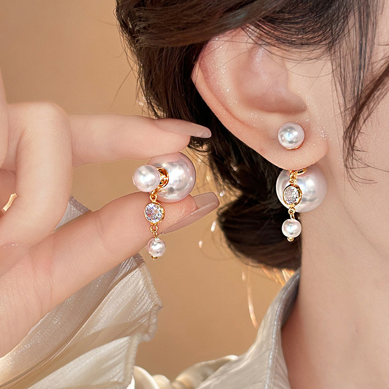 Pearl CZ 18K Gold White Anti Tarnish Stud Drop Earring Bulk