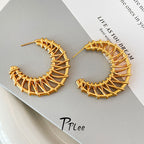 Designer Cage Wrap Gold Silver Anti Tarnish Copper Hoop Earrings Bulk