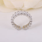 Baguette CZ 18K Gold Silver Anti Tarnish Adjustable Band Ring Bulk