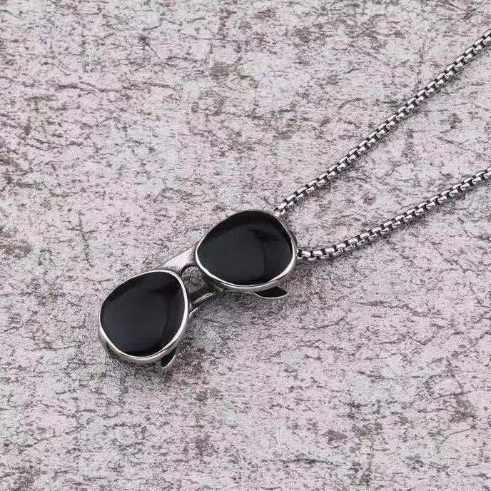 Sunglasses Black Silver Necklace Pendant Chain For Men Bulk
