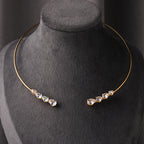 18K Gold Rhinestone Adjustable Choker Hasli Necklace For Women Bulk