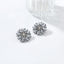 White Designer Floral Cluster Black Rhinestone Alloy Stud Earrings Bulk