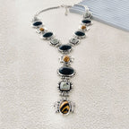 Multi Gemstones Resin 18K Gold Long Y Necklace For Women Bulk