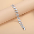Wholesale Double Strand Heart Cut Tennis Gold Silver CZ Copper Bracelet