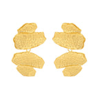 Beaten Finish Joint Leaf Part Gold Anti Tarnish Dangler Earring Bulk