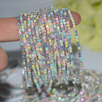 18K Gold Silver Multi Rhinestone Bracelet Bangle Adjustable Women Bulk
