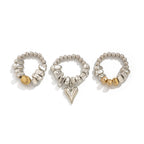 Heart Modern Dual Tone Gold Silver Plated Adjustable Combo Ring Bulk