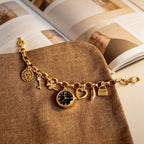 Multi Color Watch Gold Plated Charms Enamel Bracelet For Women Bulk