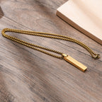 Roman Number Bar Id Gold Black Silver Atique Stainless Steel Popcorn Pendant Chain For Men