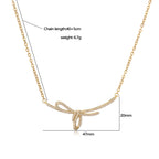 Bow Knot Gold Silver CZ Anti Tarnish Necklace Earrings Set Bulk