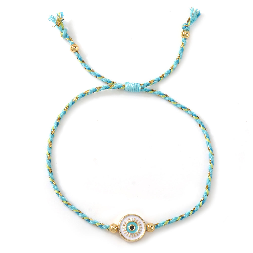 Multi Color Evil Eye Gold Plated Thread Bracelet  For Women Bulk