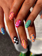 Multi Finger Nail Pack Of 10 + Extra 14 For Women Bulk
