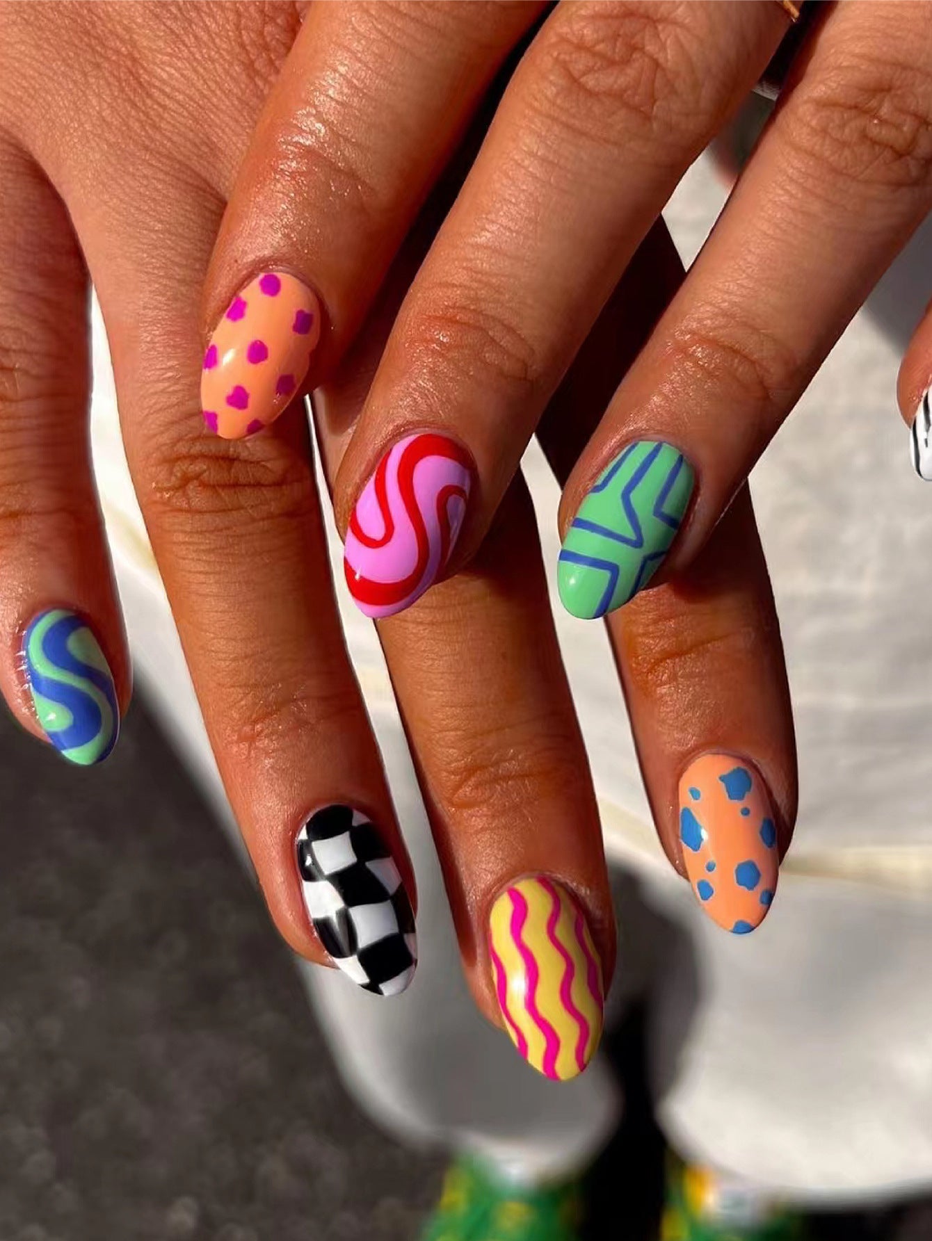 Multi Finger Nail Pack Of 10 + Extra 14 For Women Bulk