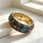 Designer Multi Color Enamel Gold Rhinestone Copper Cuff & Kadan Bulk